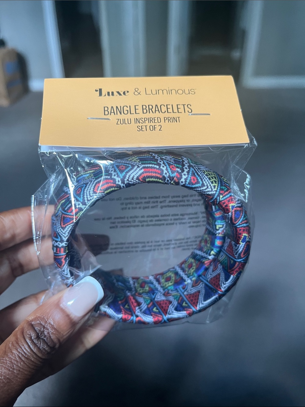 Multicolor Zulu-Inspired Bangle Bracelets - Set of 2
